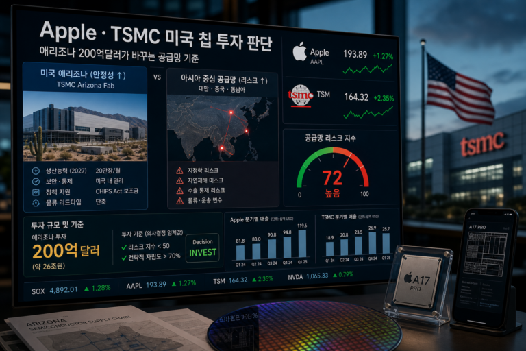Apple·TSMC 미국 칩 투자: 애리조나 200억달러가 바꾸는 공급망 판단 기준
