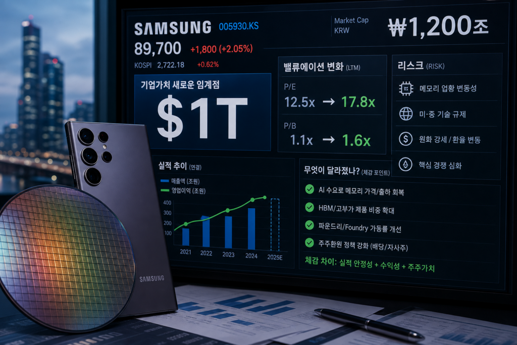 Samsung $1 Trillion: 밸류에이션 변화와 지켜볼 리스크
