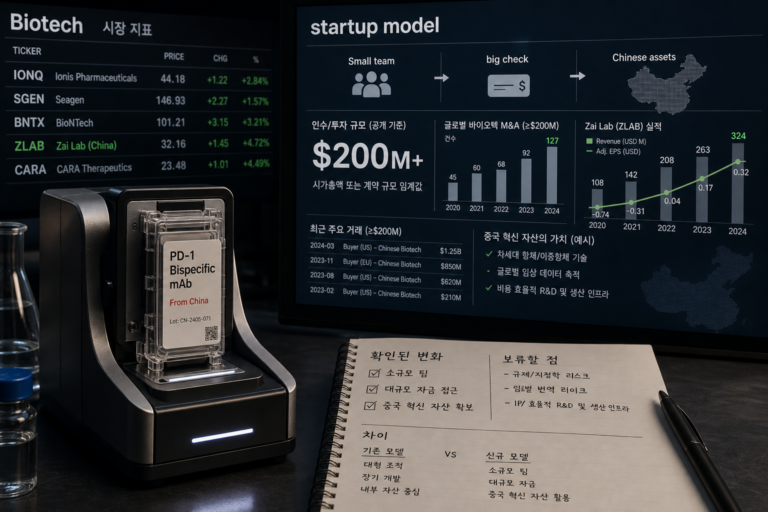Biotech has a new startup model: Small team, big check and Chinese assets: 확인된 변화와 보류할 점