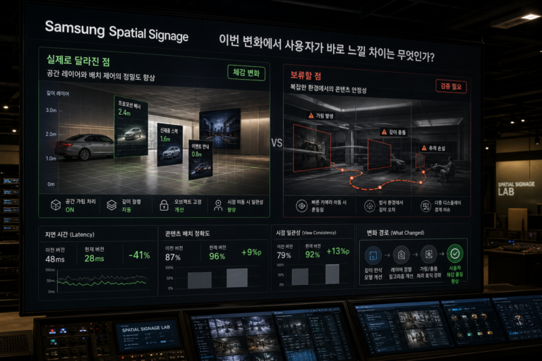 Samsung Spatial Signage 공개: 실제로 달라진 점과 보류할 점