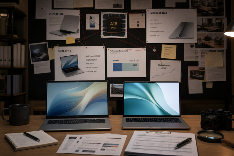 Acer Swift Air 14 vs. MacBook Neo: 지금 사도 되는 쪽은 어디인가