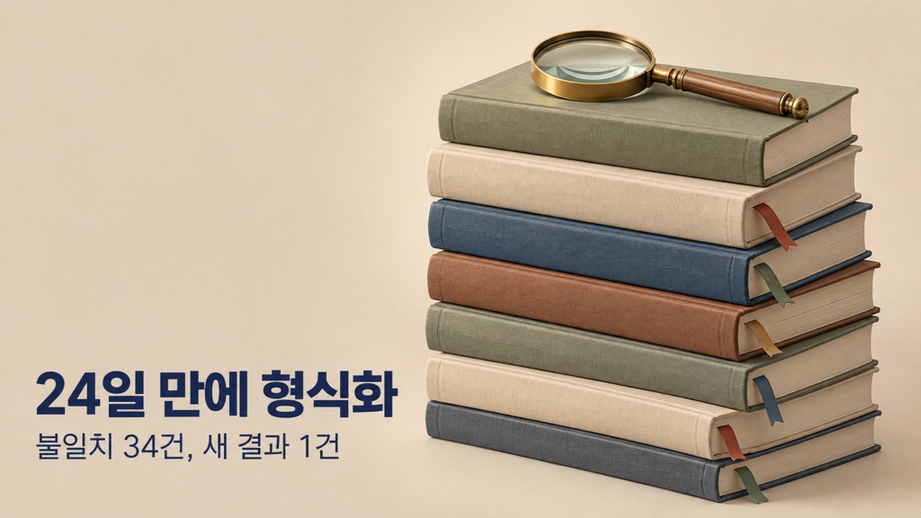 Axiom의 유한 단순군 분류 정리 Lean 형식화를 상징하는 두꺼운 책 더미와 돋보기